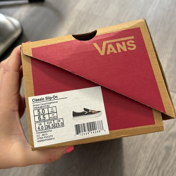 Vans You Got This Breast Cancer Awareness Slip On Sneakers with Box Women's 6.5 - Picture 9 of 9